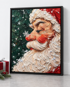 Santa Claus Snowflake Portrait Christmas Canvas Wall Art - main artwork