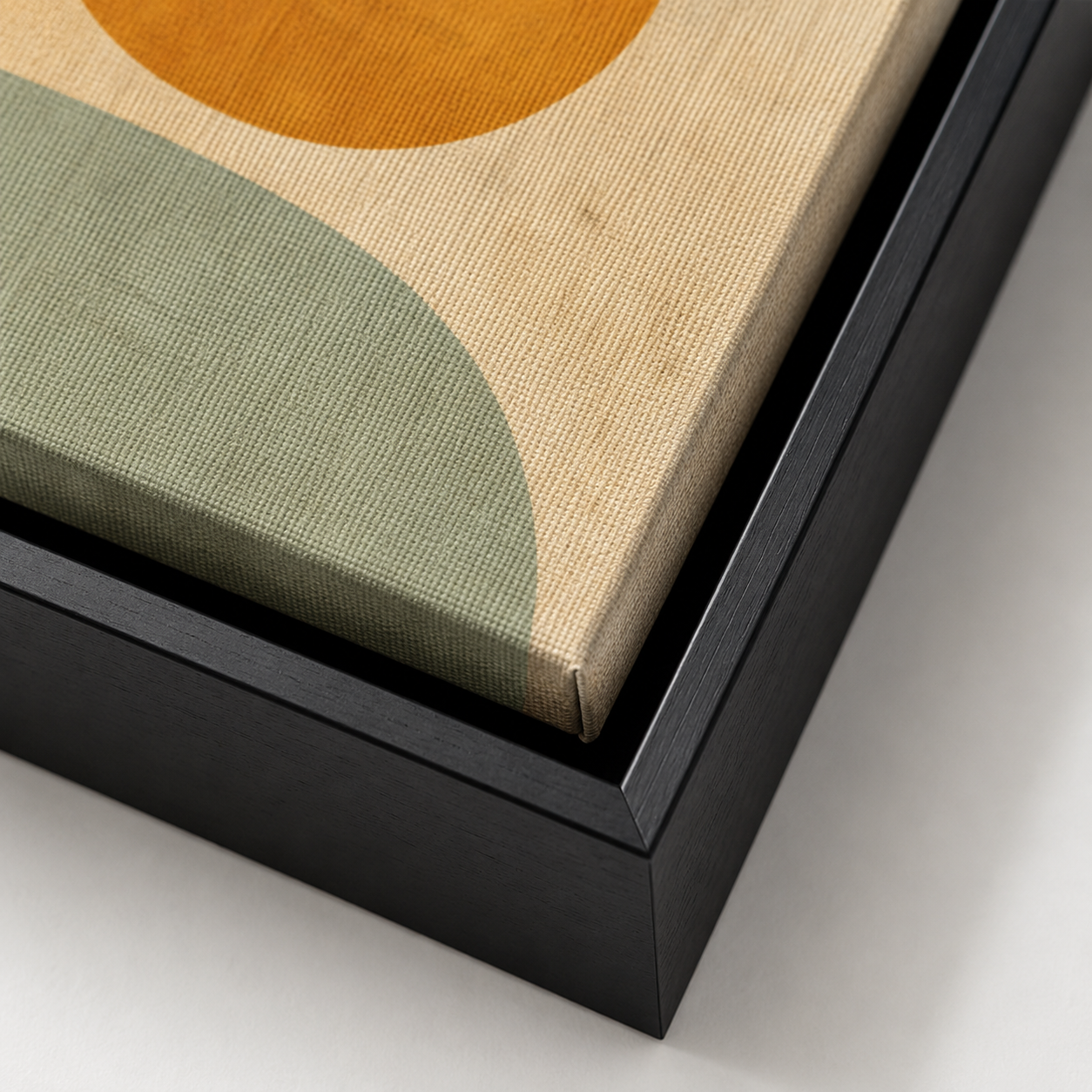 Abstract Couple Canvas Wall Art black frame detail