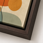 Abstract Couple Canvas Wall Art espresso frame detail