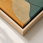 Abstract Couple Canvas Wall Art natural frame detail