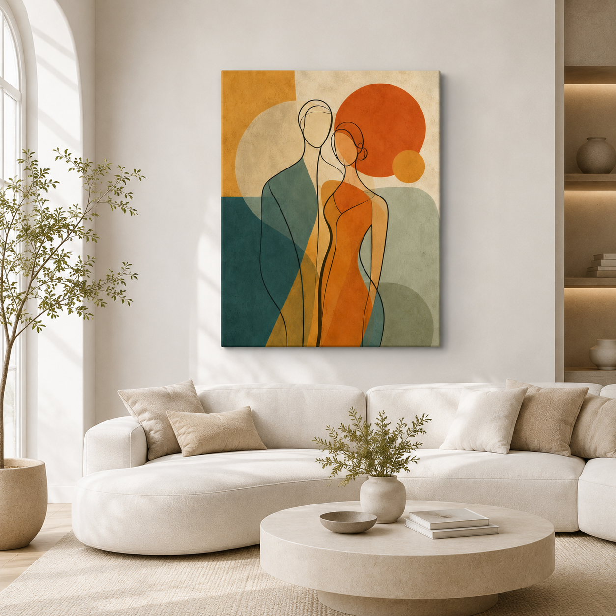 Abstract Couple Canvas Wall Art unframed canvas