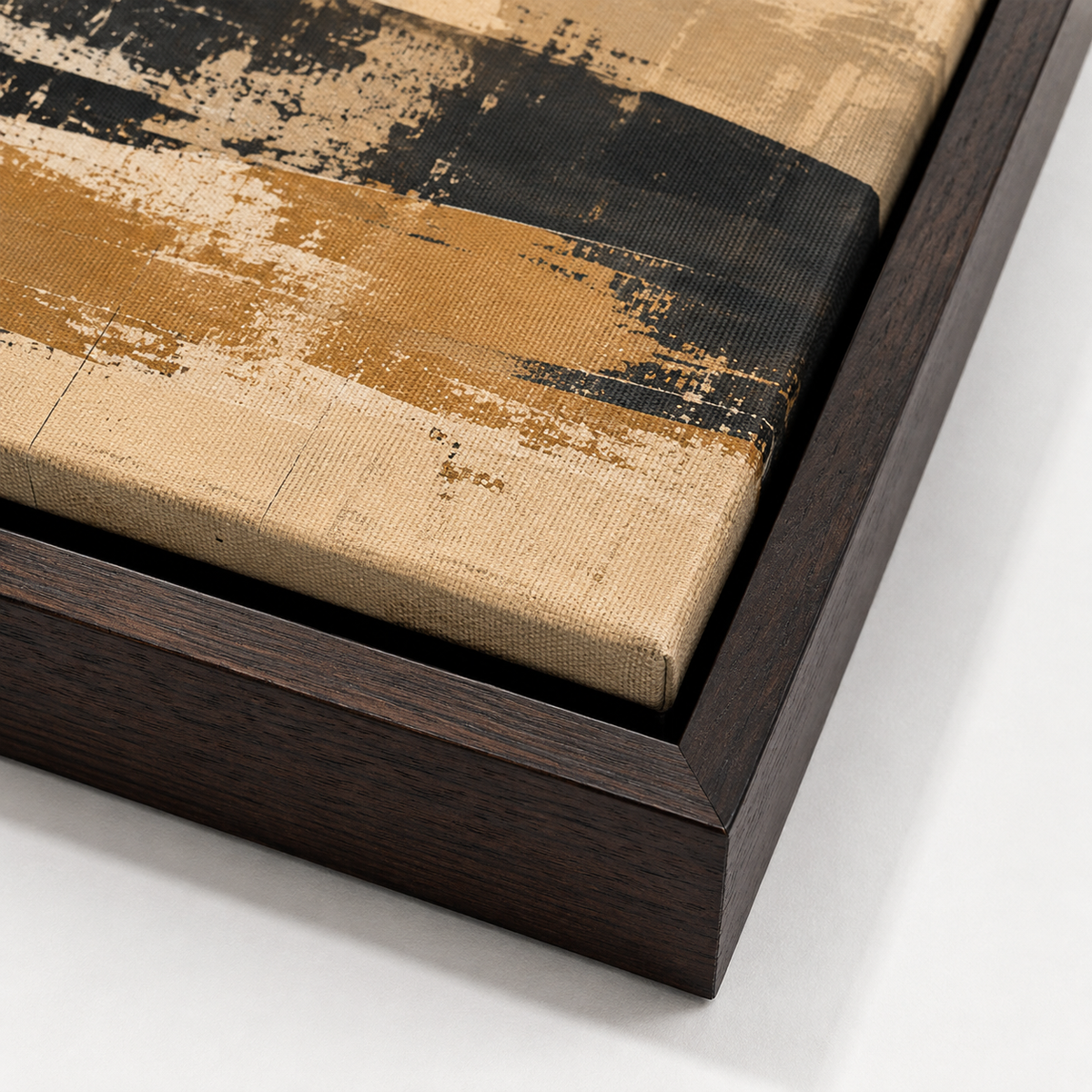 Abstract Desert Canvas Wall Art dark frame detail