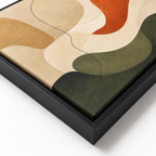 Abstract Neutral Canvas Wall Art black frame close-up