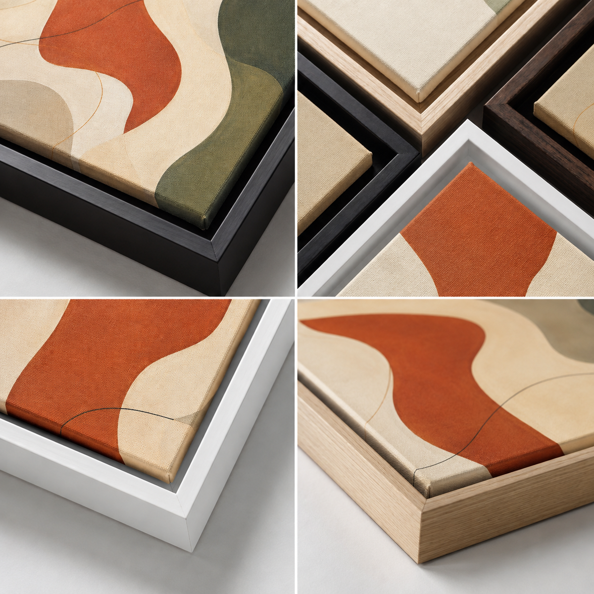 Abstract Neutral Canvas Wall Art frame detail collage