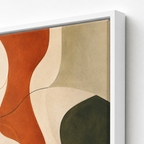 Abstract Neutral Canvas Wall Art white frame detail