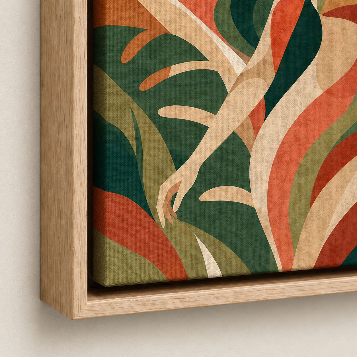 Abstract Tropical Woman Canvas Wall Art Aura Canvas