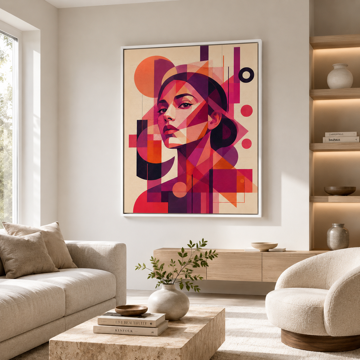 Abstract Woman Portrait Canvas Wall Art Aura Canvas