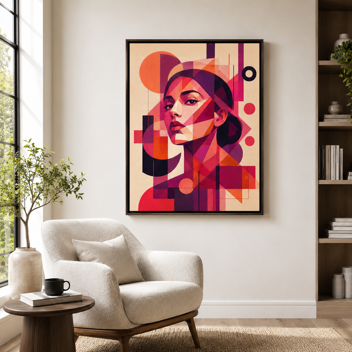Abstract Woman Portrait Canvas Wall Art Aura Canvas