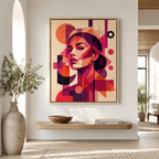 Abstract Woman Portrait Canvas Wall Art Aura Canvas