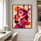 Abstract Woman Portrait Canvas Wall Art Aura Canvas