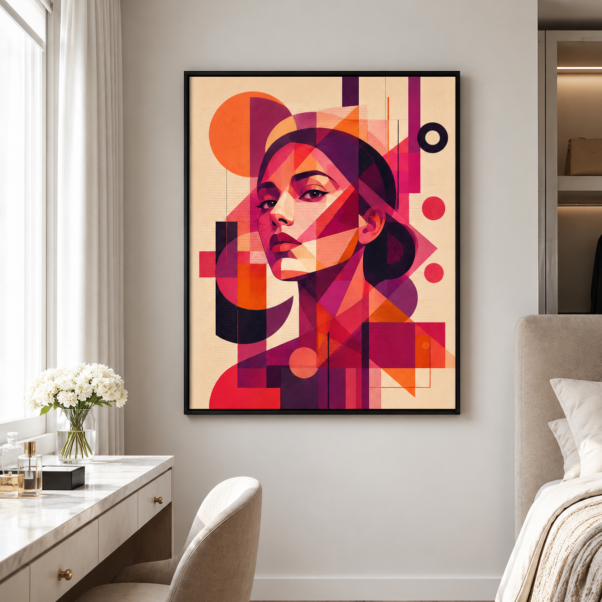 Abstract Woman Portrait Canvas Wall Art Aura Canvas