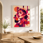 Abstract Woman Portrait Canvas Wall Art Aura Canvas