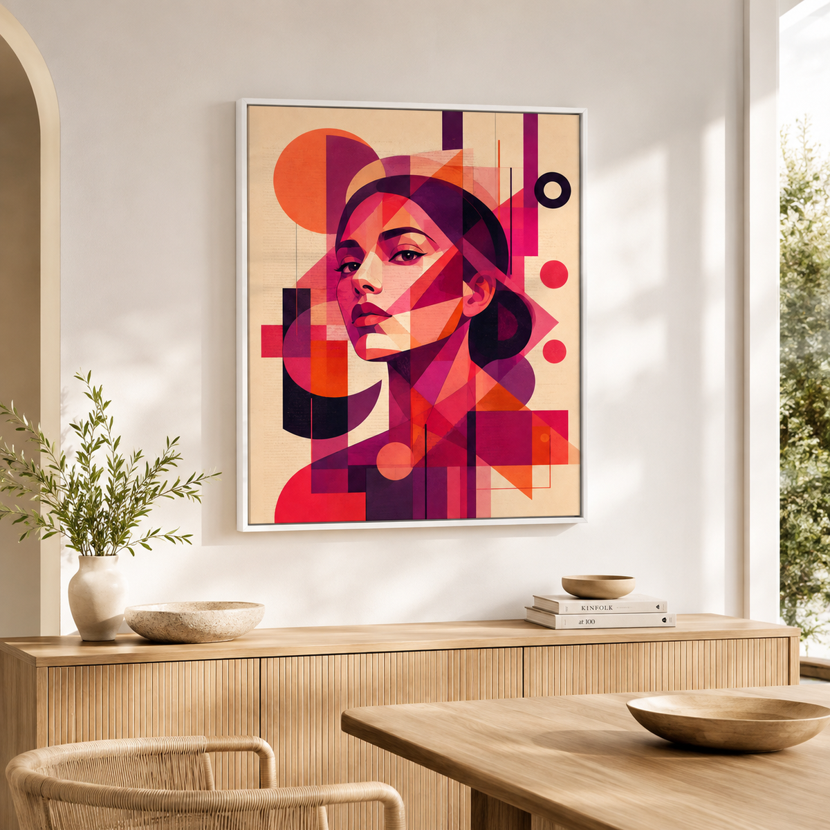 Abstract Woman Portrait Canvas Wall Art Aura Canvas