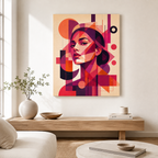 Abstract Woman Portrait Canvas Wall Art Aura Canvas