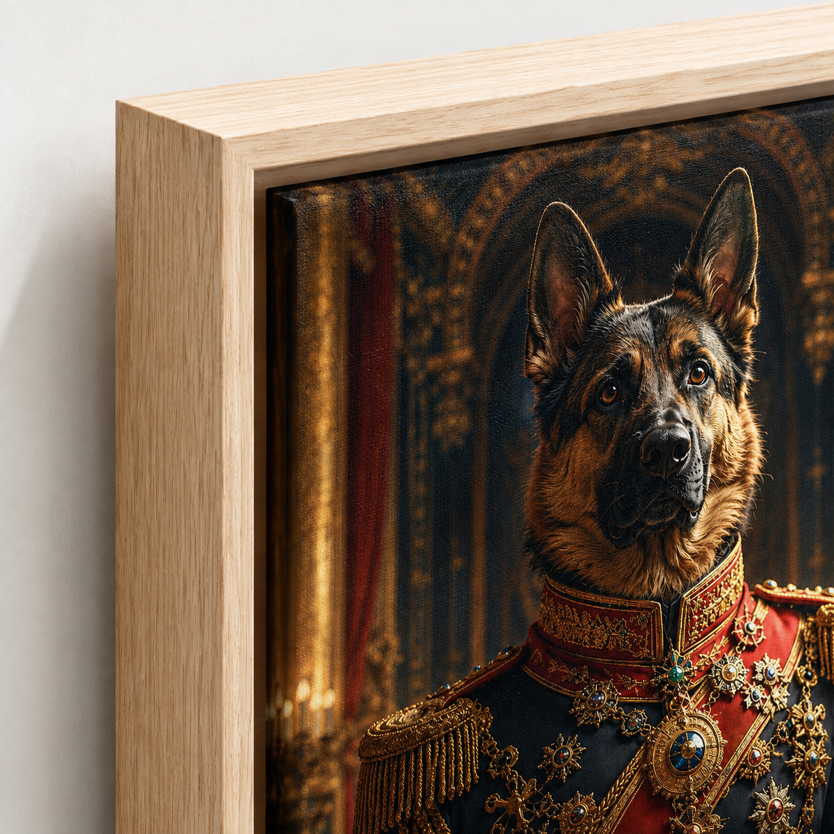Custom Royal Commander Pet Portrait Canvas