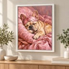 Custom Pet Portrait Pink Sleep Mask Canvas Wall Art - personalized canvas detail 4