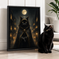 Custom Gothic Hooded Pet Portrait Canvas Wall Art