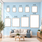 Aura Canvas wall art size guide – 8x10 to 32x48 inches