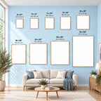 Aura Canvas wall art size guide - 8x10 to 32x48 inches