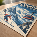 Mont-Tremblant Vintage Ski Canvas Wall Art - canvas close-up detail