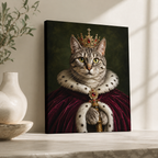 Custom Royal Pet Portrait Canvas - personalized wall art view