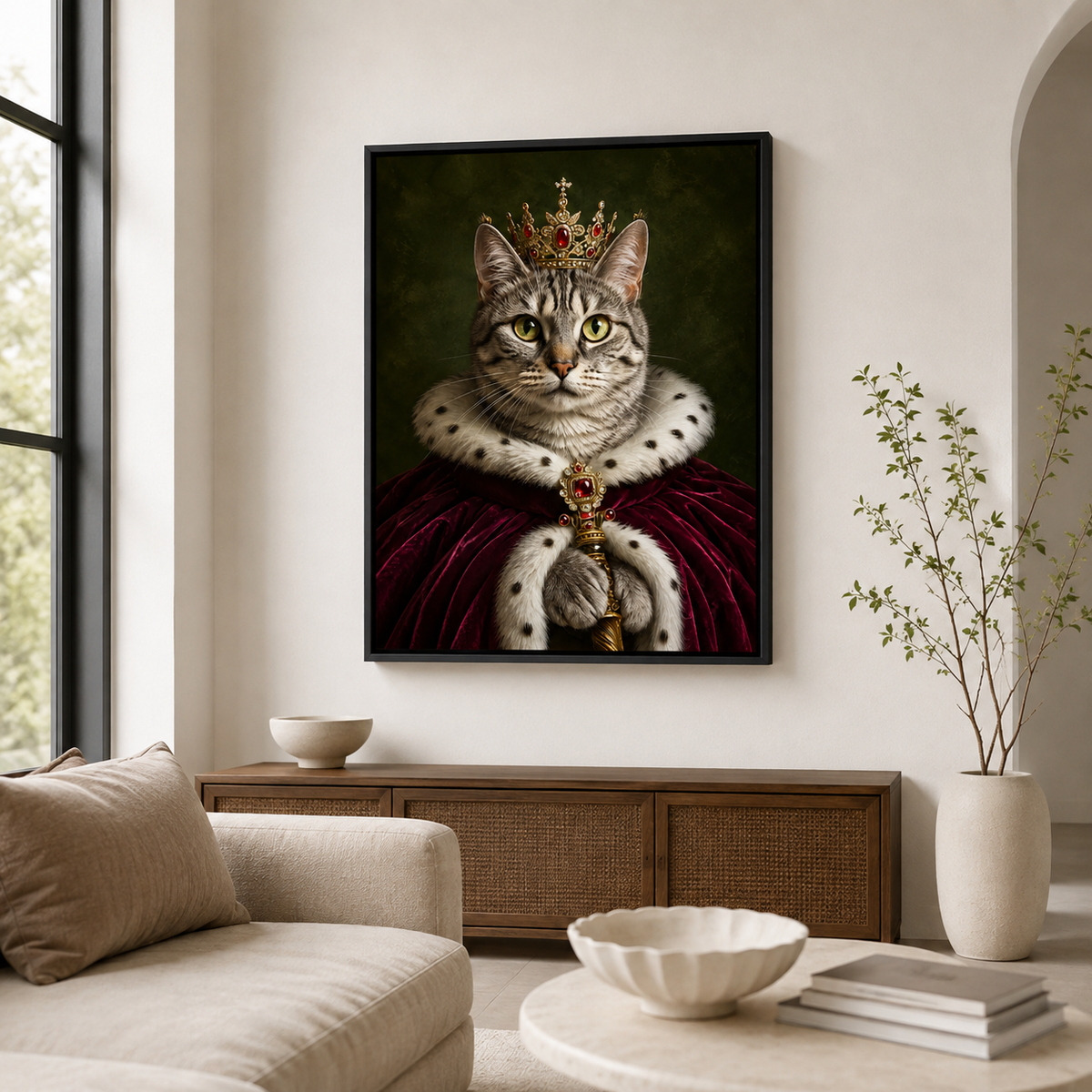 Custom Royal Pet Portrait Canvas - portrait canvas detail