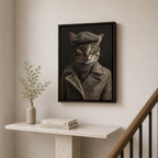 Custom Gentleman Cat Portrait Canvas Aura Canvas