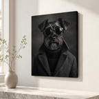Custom Stylish Dog Portrait Canvas Wall Art