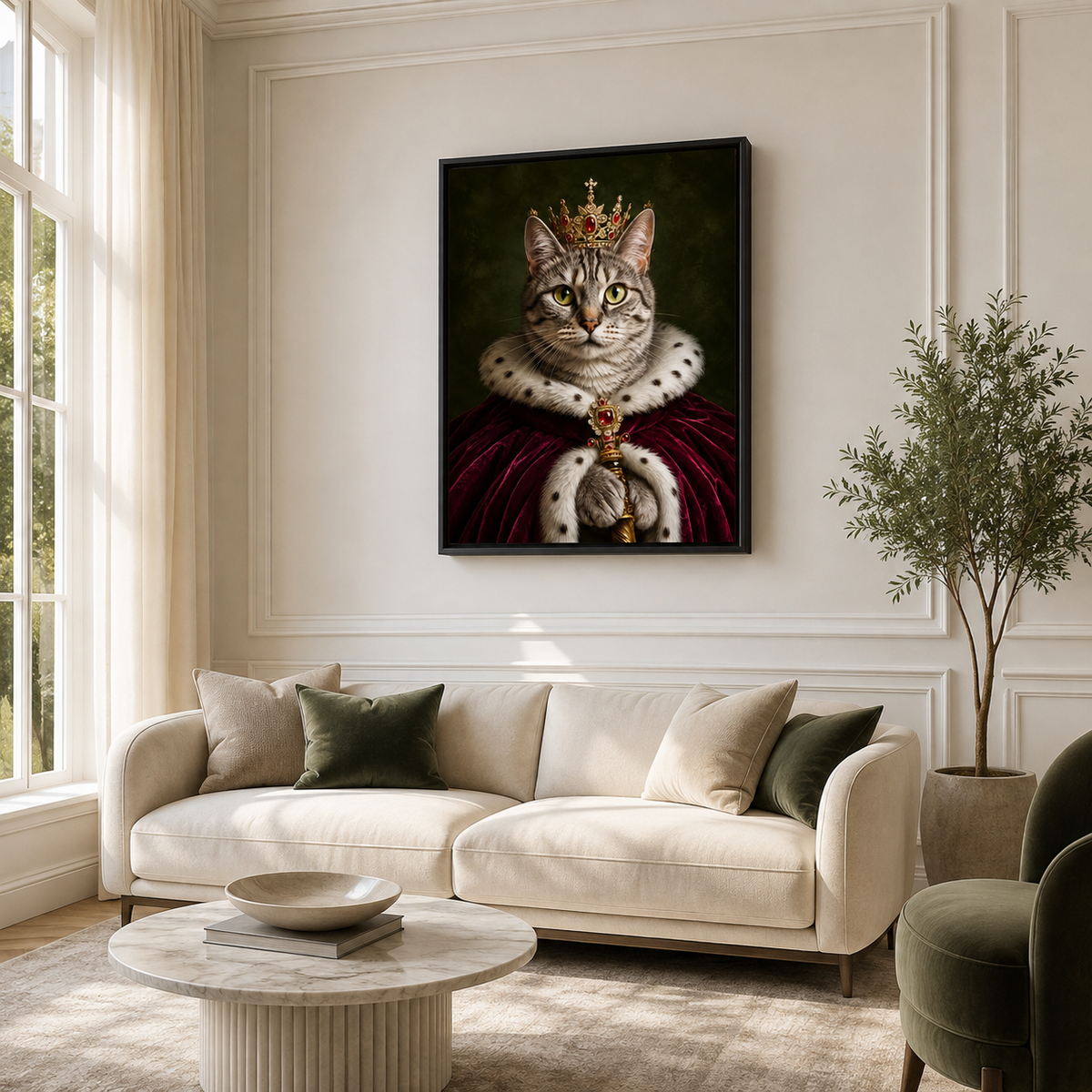 Custom Royal Pet Portrait Canvas - custom portrait canvas view