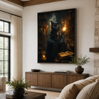 Custom Dark Wizard Pet Portrait Canvas Wall Art