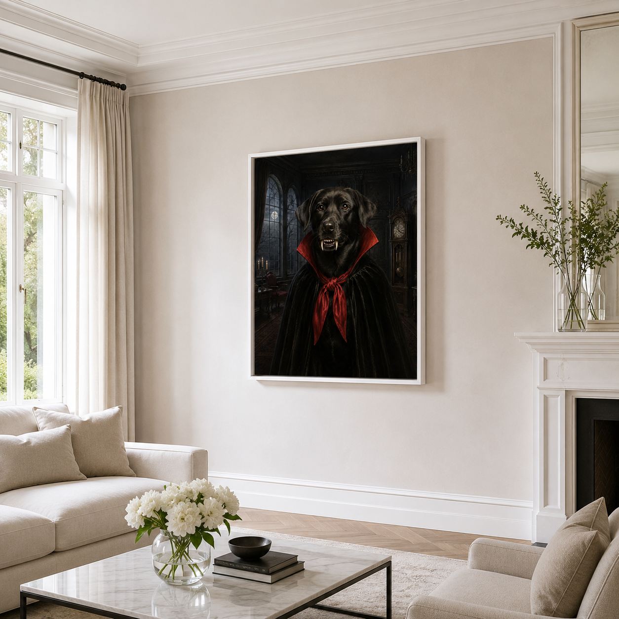 Custom Vampire Pet Portrait Canvas Wall Art