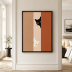 Black and White Cats Canvas Wall Art Aura Canvas
