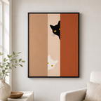 Black and White Cats Canvas Wall Art Aura Canvas