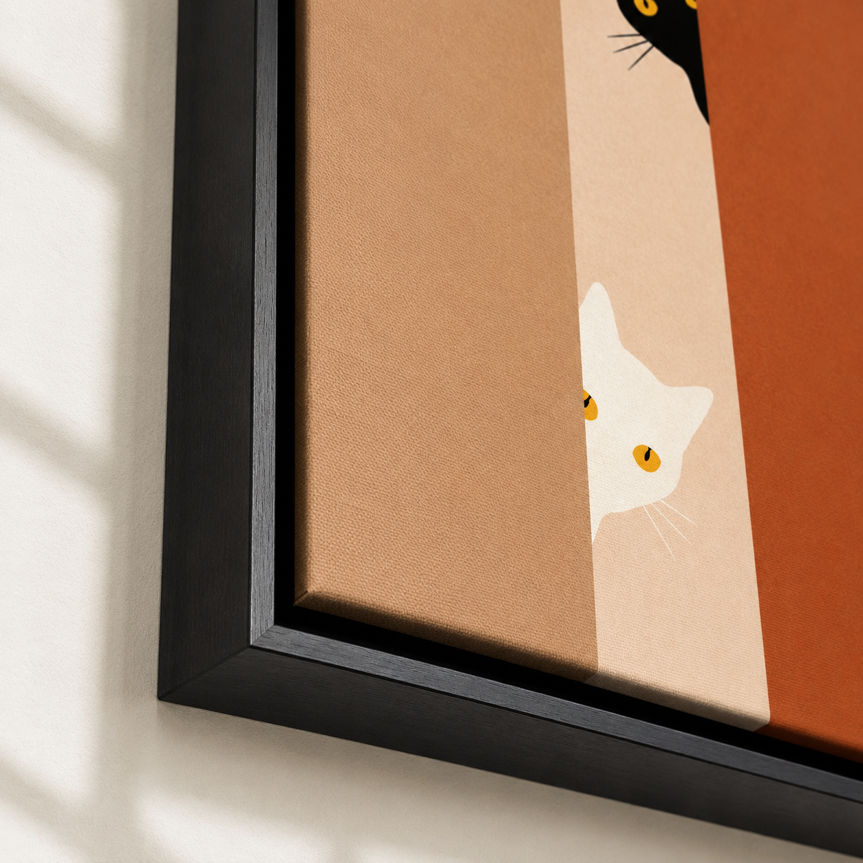 Black and White Cats Canvas Wall Art Aura Canvas