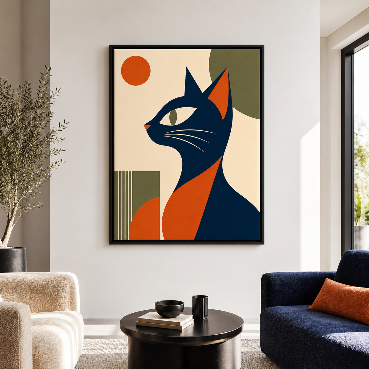 Black Cat Canvas Wall Art Aura Canvas