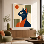 Black Cat Canvas Wall Art Aura Canvas
