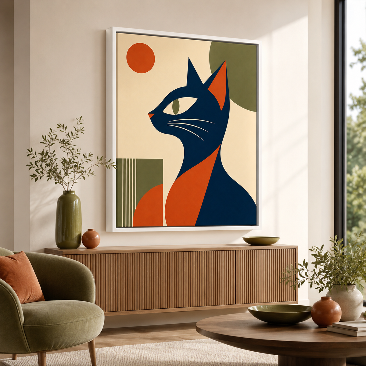 Black Cat Canvas Wall Art Aura Canvas
