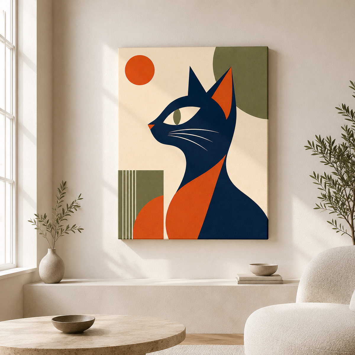Black Cat Canvas Wall Art Aura Canvas