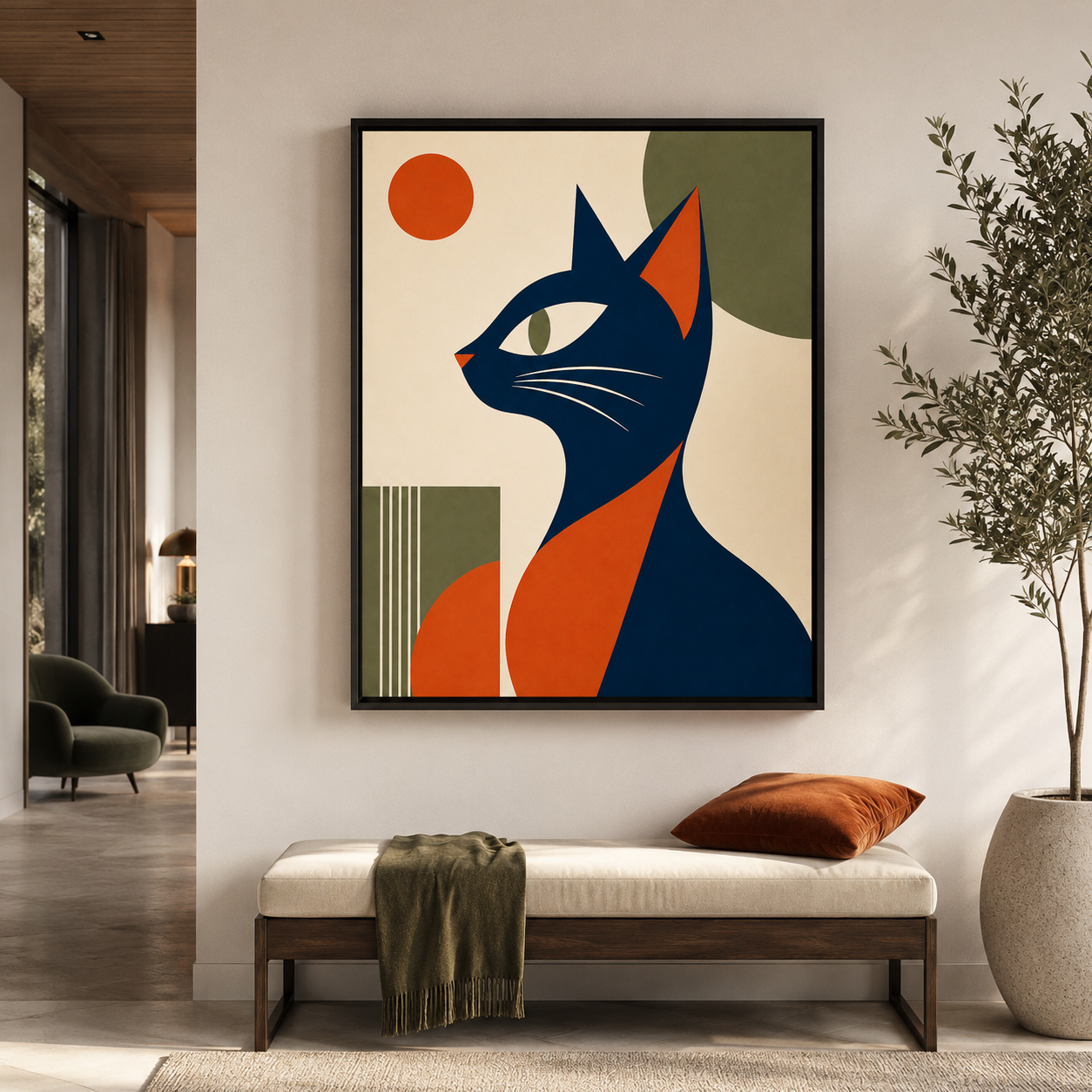 Black Cat Canvas Wall Art Aura Canvas