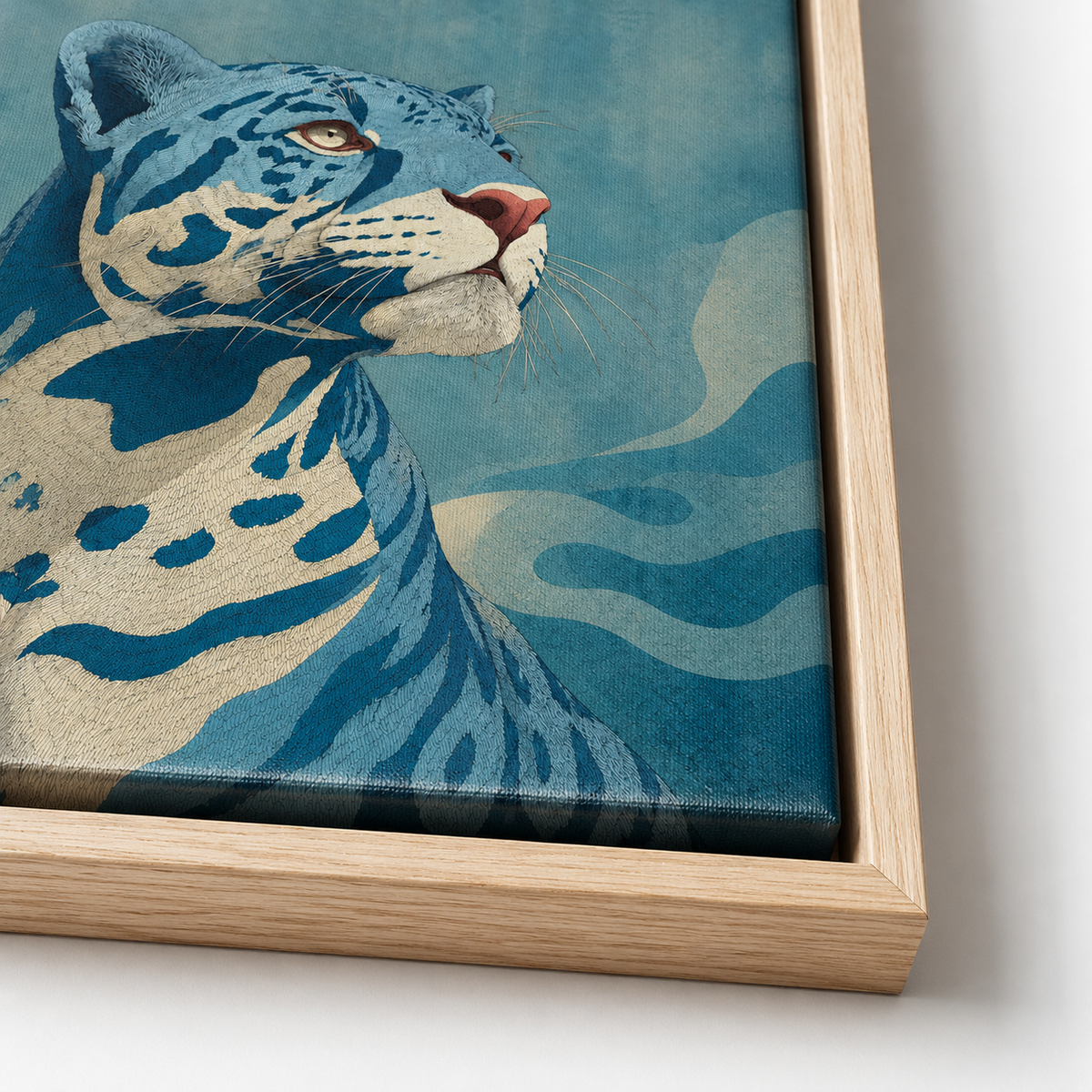 Blue Leopard Canvas Wall Art main image