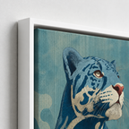 Blue Leopard Canvas Wall Art living room mockup