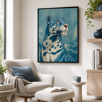 Blue Leopard Canvas Wall Art mockup