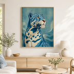 Blue Leopard Canvas Wall Art close-up mockup