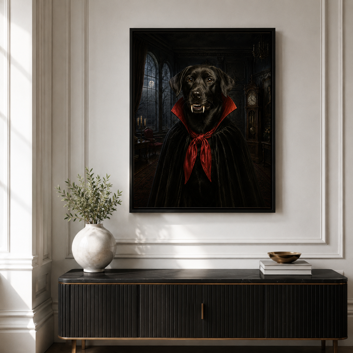 Custom Vampire Pet Portrait Canvas Wall Art