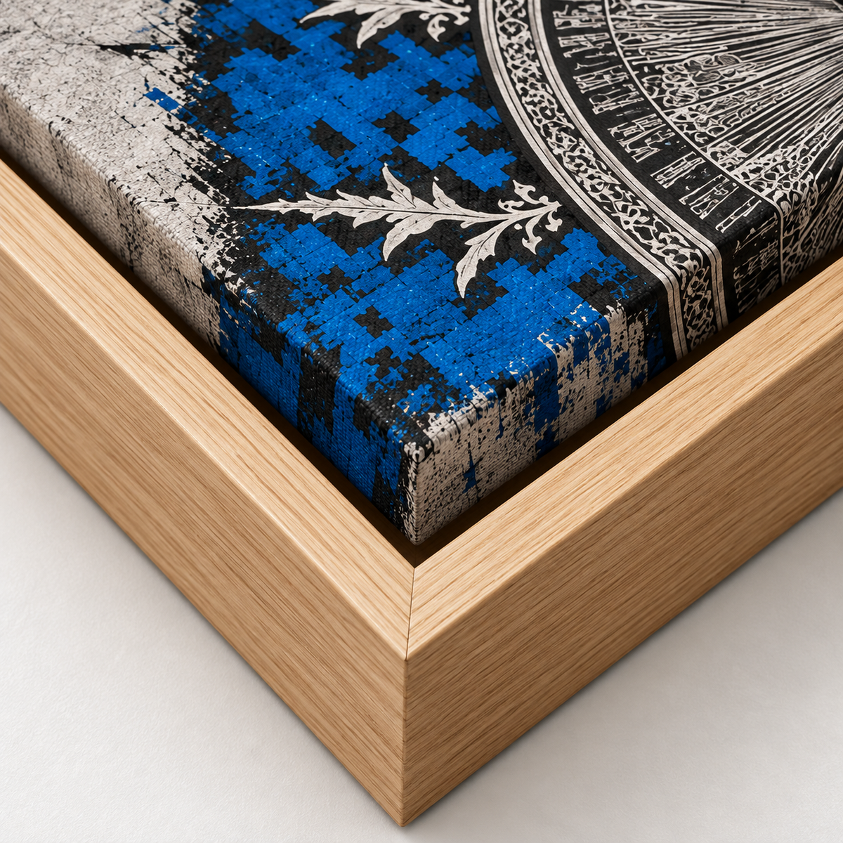 Blue Madonna Prayer Canvas Wall Art - canvas detail view 8