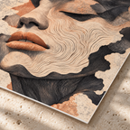 Abstract Woman Face Contour Line Canvas Wall Art - canvas detail view 12