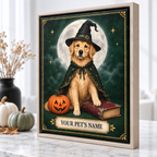 Custom Moonlit Wizard Pet Portrait Canvas Wall Art - personalized canvas detail 9