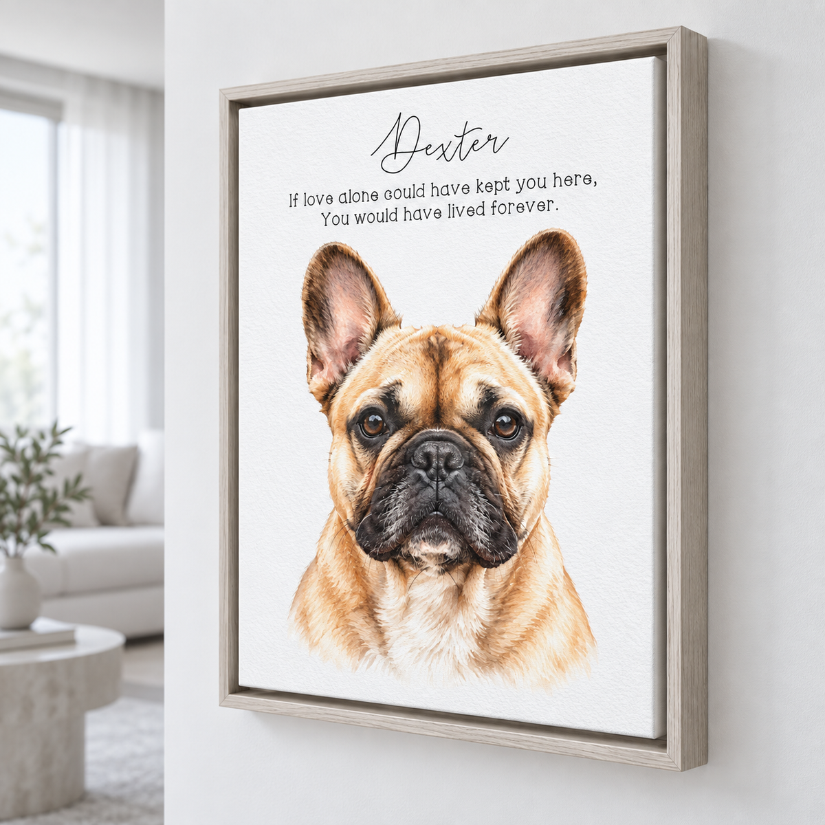 Custom Pet Memorial Portrait remembrance canvas detail