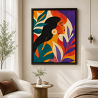 Colorful Woman Portrait Canvas Wall Art Aura Canvas