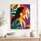 Colorful Woman Portrait Canvas Wall Art Aura Canvas